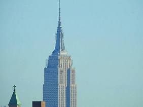 Empire State Building as seen from a truck stop in New Jersey