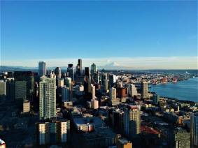 Mount Ranier and Seattle from the Space Needle