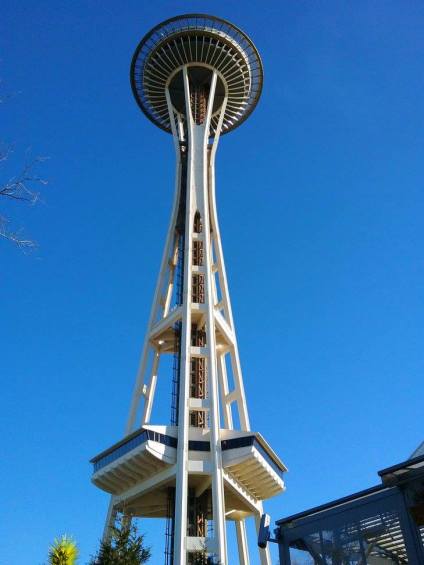 Space Needle on a cold winter day